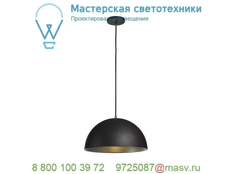 155900 SLV FORCHINI M 40 PD светильник подвесной для лампы E27 40Вт макс., черный/ серебро