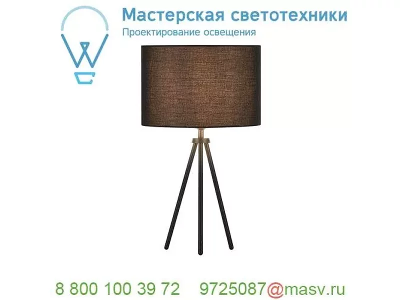 155540 SLV FENDA, светильник настольный для лампы E27 40Вт макс., тренога, без абажура, черный