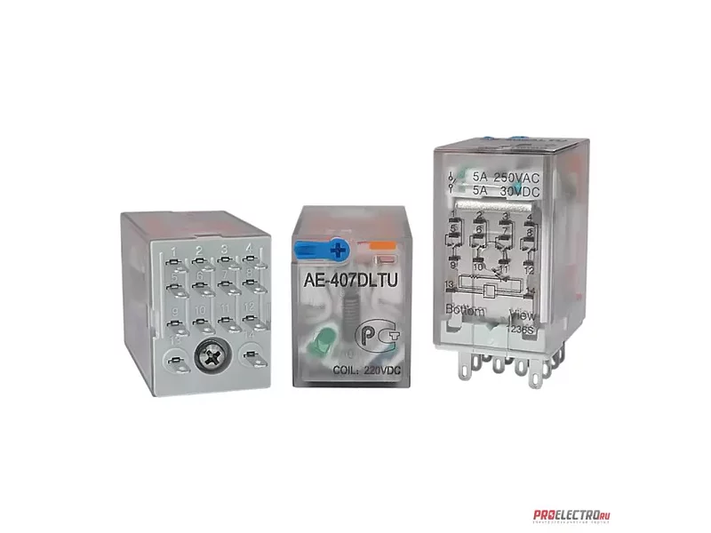 AE-407DLTU Промежуточное реле Амитрон, 5А, 4С, 220VDC аналог 553492205000 Finder