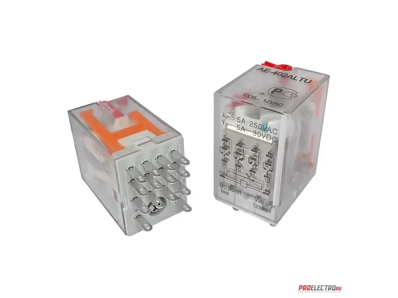 AE-402ALTU Промежуточное реле Амитрон, 5А, 4С, 12VAC аналог 553480125030 Finder