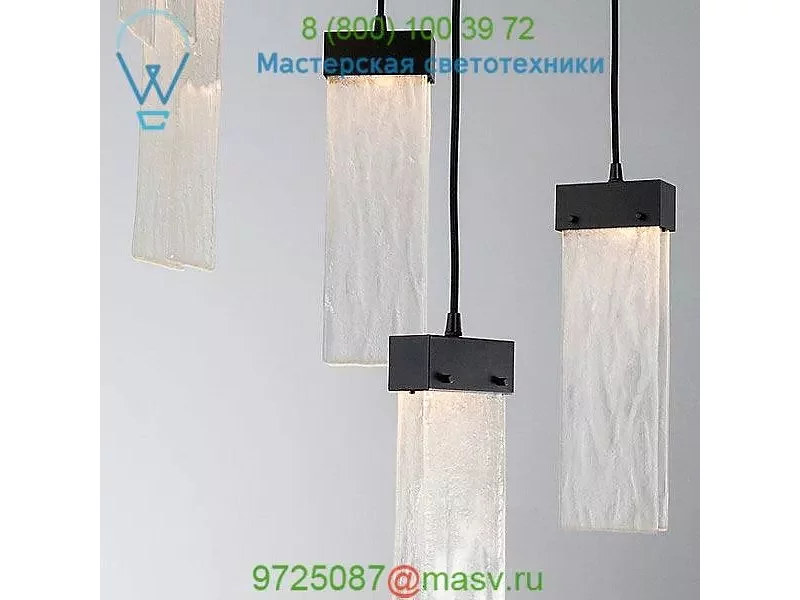 CHB0042-09-FB-BG-C01-L1 Hammerton Studio Parallel Glass Square LED Multipoint Pendant Light, све