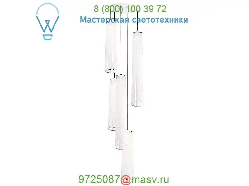 Mixed Solis 5 Chandelier Pablo Designs SOLI CHAN MIX 24/48 - 5 WHT, светильник