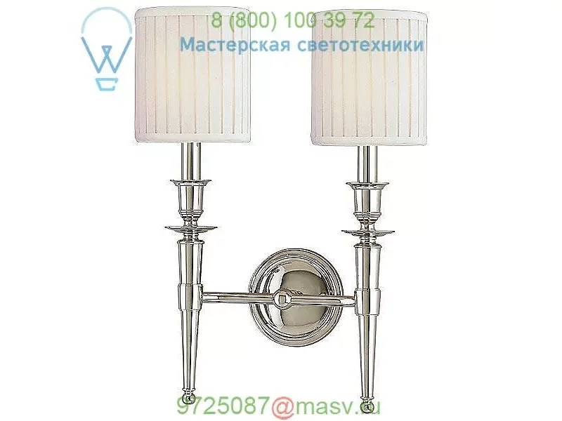 Abington 2 Light Wall Sconce 4902-PN Hudson Valley Lighting, настенный светильник бра