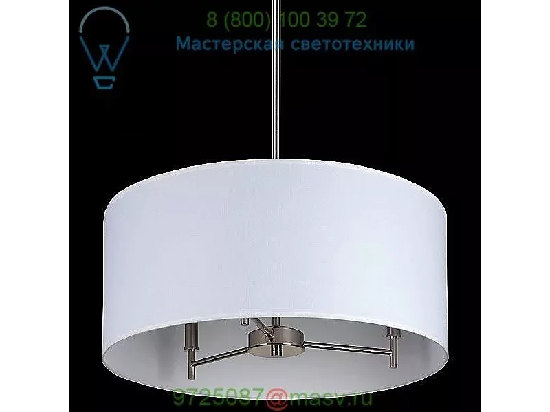 Lights Up! 9030BN-WHT Walker 3-Arm Drum Chandelier, светильник