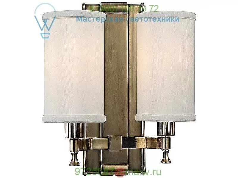 Palmdale Two Light Wall Sconce Hudson Valley Lighting 1122-PN, настенный светильник бра