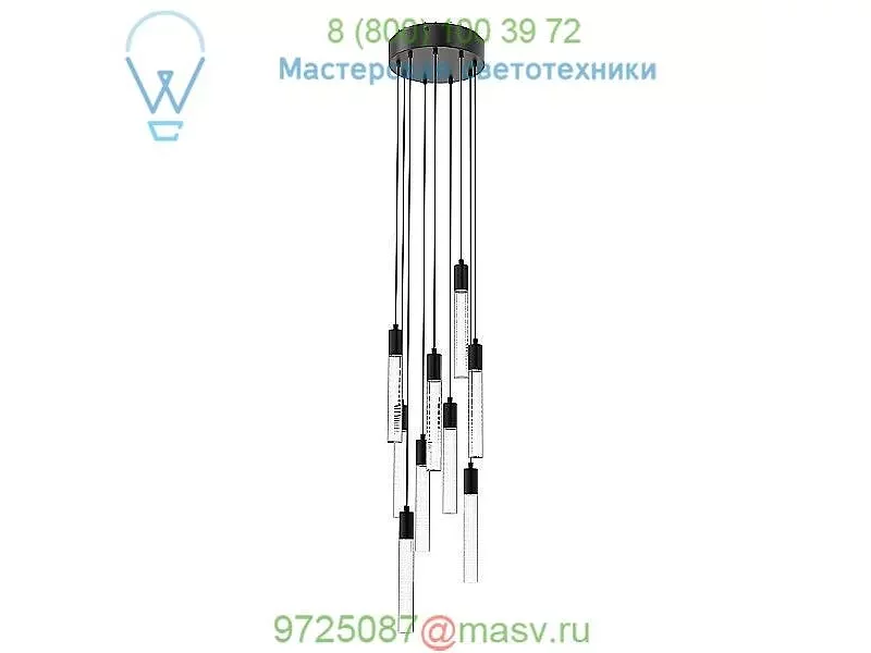 SER-08P-BL-BU Seraph Round 8 Inch LED Chandelier Blackjack Lighting, светильник