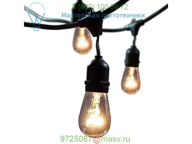810002 Bulbrite String Lights with S-Shape Lamps, уличный потолочный светильник