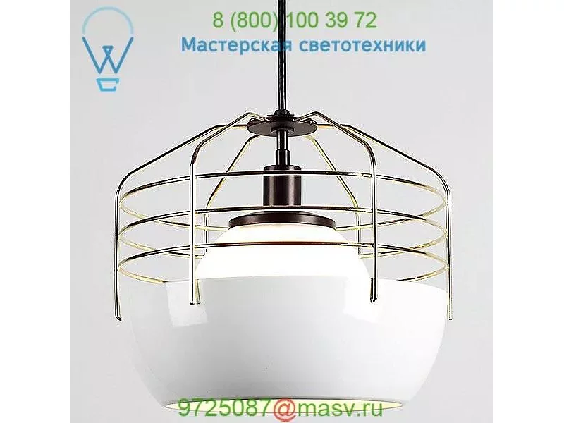 Roll &amp; Hill  Bluff City 14 Inch Pendant Light (White/Brass) - OPEN BOX RETURN, светильник
