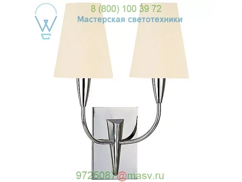 Berkley Two Light Wall Sconce 2412-PC-WS Hudson Valley Lighting, настенный светильник бра