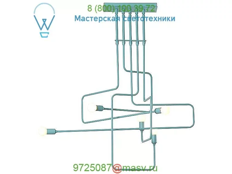Metro 5 Light Multipoint Pendant Light 136370-1002 Vermont Modern, светильник