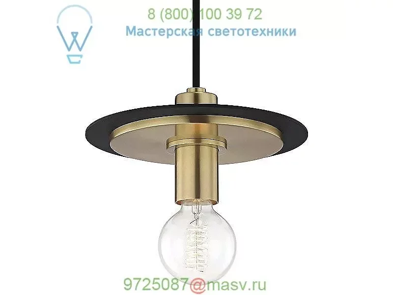 H137701S-AGB/BK Milo Pendant Light Mitzi - Hudson Valley Lighting, светильник