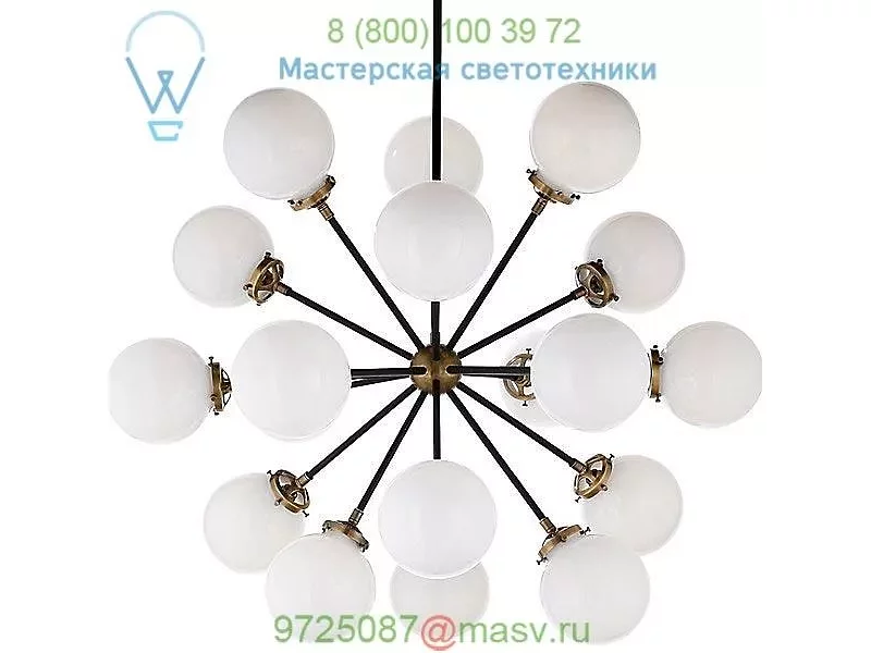 Bistro Medium Round Chandelier S 5271HAB/BLK-WG Visual Comfort, светильник