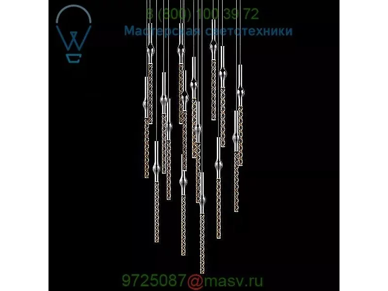 Rain 16 Light Square Cluster LED Pendant Light SONNEMAN Lighting , светильник