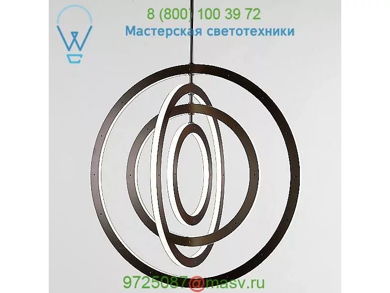 Roll &amp; Hill HALOCV4-BK-120 Halo Vertical 4-Ring Pendant Light, светильник
