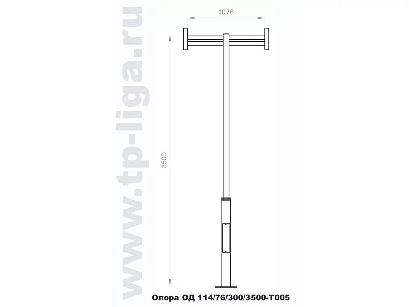 Опора освещения декоративная ОД 114/76/300/3500-Т005