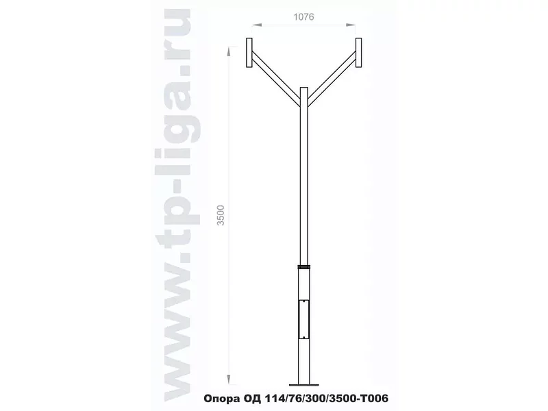 Опора освещения декоративная ОД 114/76/300/3500-Т006