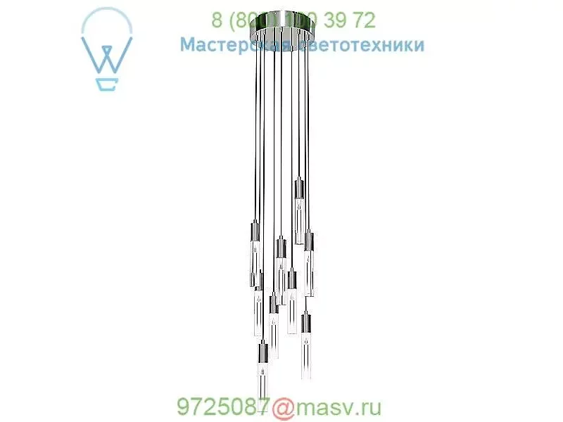 SER-08P-BL-BU Seraph Round 8 Inch LED Chandelier Blackjack Lighting, светильник