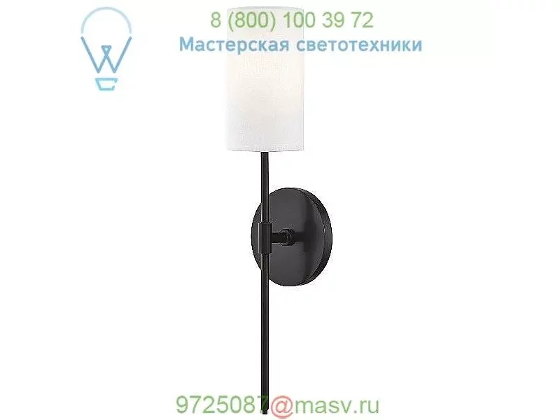 Olivia Linen Wall Sconce Mitzi - Hudson Valley Lighting H223101-AGB, настенный светильник