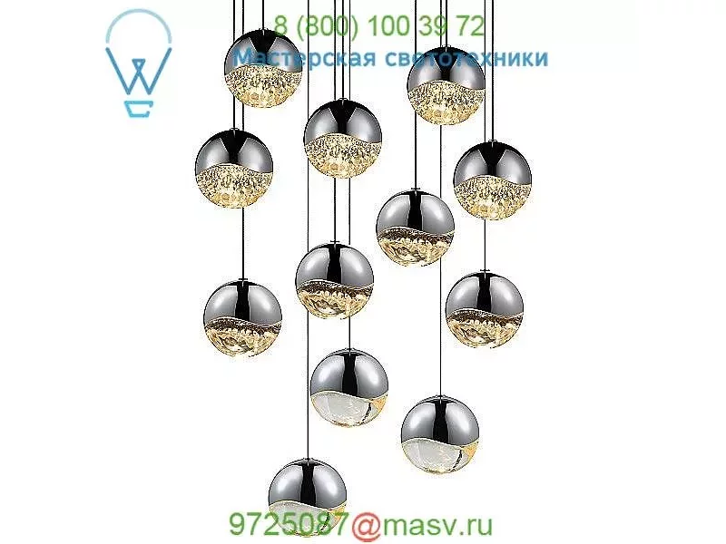 Grapes 12 Light LED Round Multipoint Pendant 2917.01-SML SONNEMAN Lighting, светильник