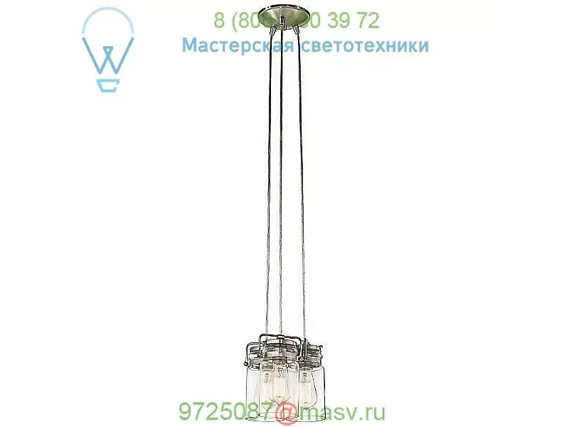 42869NI Brinley 3 Light Pendant Light Kichler, светильник