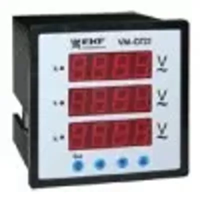 Вольтметр VM-D723 цифровой на панель 72х72 трехфазный EKF