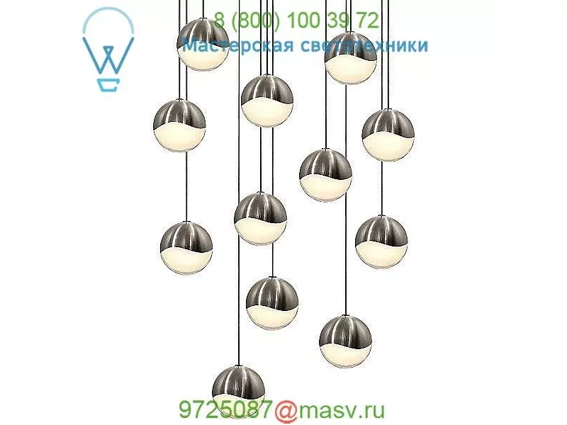 Grapes 12 Light LED Round Multipoint Pendant 2917.01-SML SONNEMAN Lighting, светильник