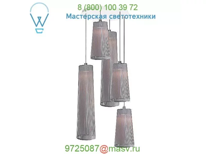 SOLI CHAN MIX 24/48 - 5 WHT Mixed Solis 5 Chandelier Pablo Designs, светильник