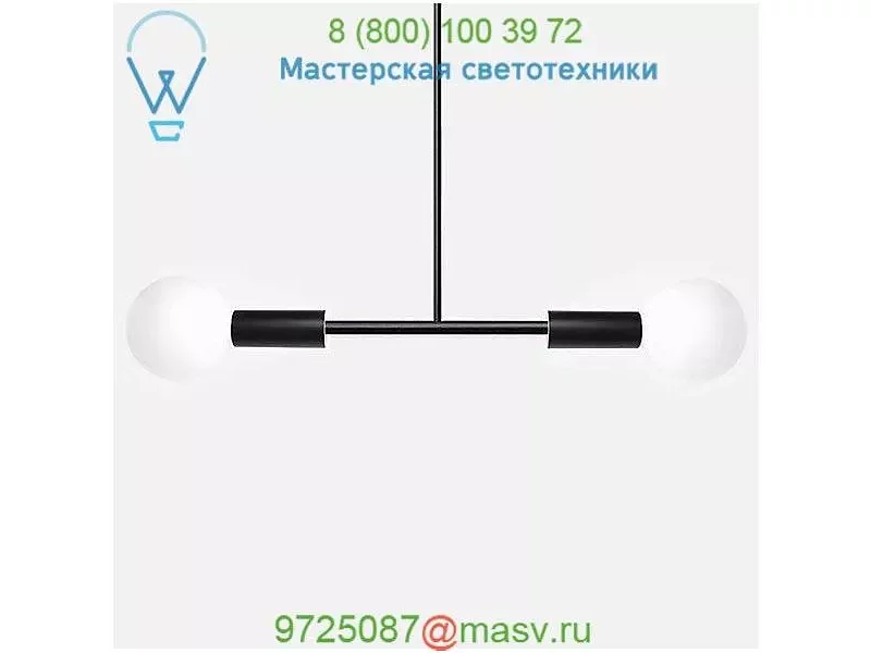 DBL-BLK-6-inch-stem Dumbbell Pendant Light Andrew Neyer, светильник