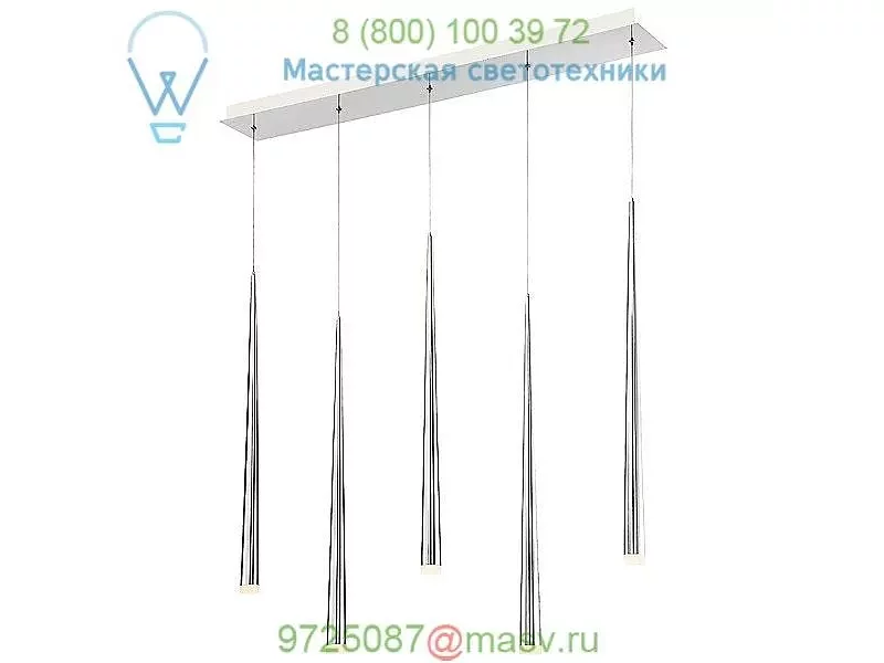 Modern Forms Cascade Etched Glass Linear Suspension Light PD-41803L-BK, светильник