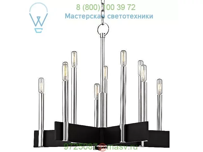 Abrams 10 Light Chandelier Hudson Valley Lighting 8825-AGB, светильник