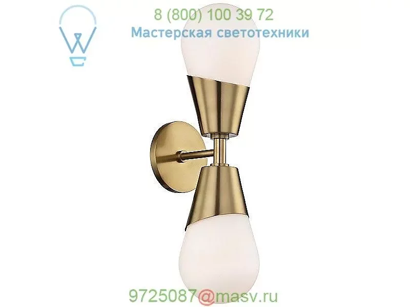 Mitzi - Hudson Valley Lighting Cora Double Wall Sconce H101102-AGB, настенный светильник бра