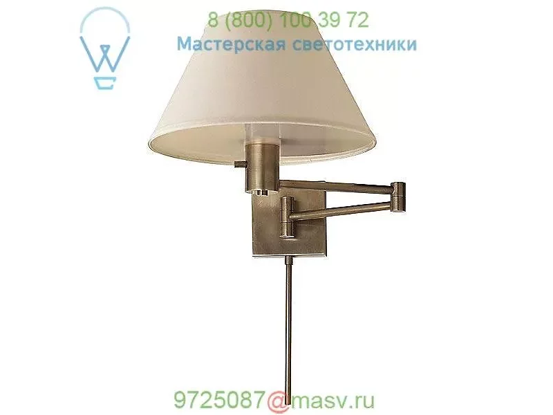 Visual Comfort 92000D AN-L Classic Swing Arm Wall Sconce with Linen Shade, бра