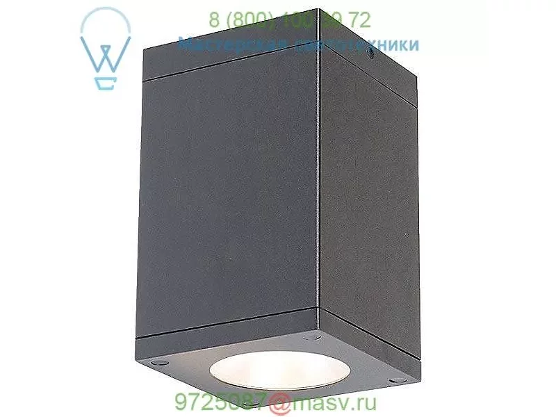 Cube Architectural Flush Mount Ceiling Light DC-CD05-F827-BK WAC Lighting, уличный потолочный св