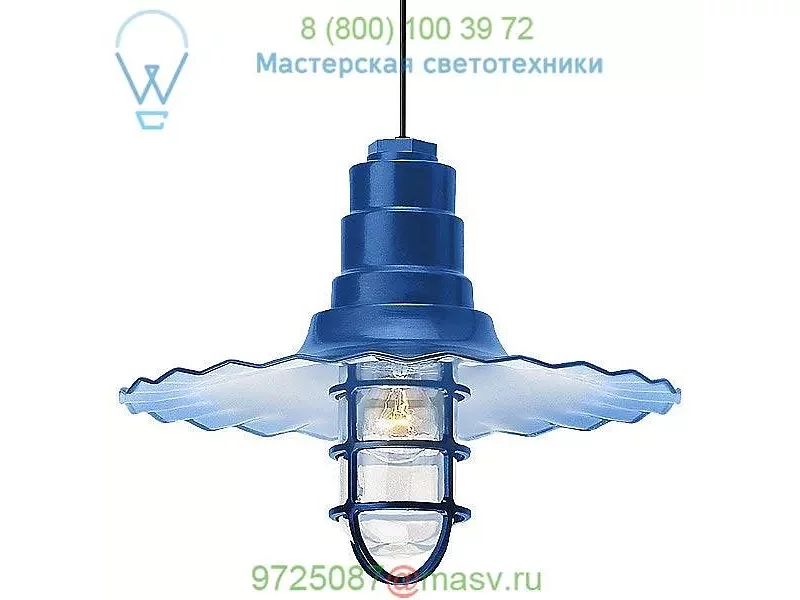 Radial Wave Outdoor Pendant w/ Cast Guard & Clear Glass Troy RLM Lighting 5DRW16MCGGBK-BC, уличн