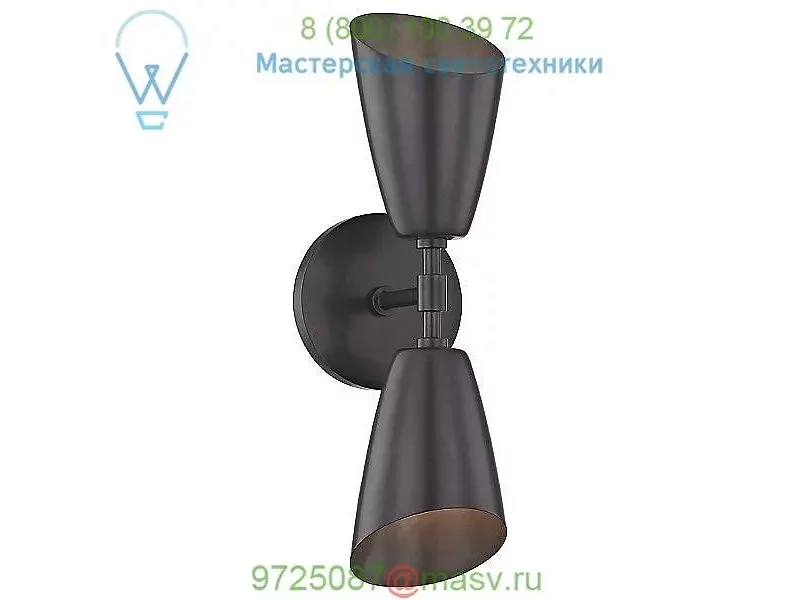 H115102-AGB Kai 2-Light Wall Sconce Mitzi - Hudson Valley Lighting, настенный светильник бра