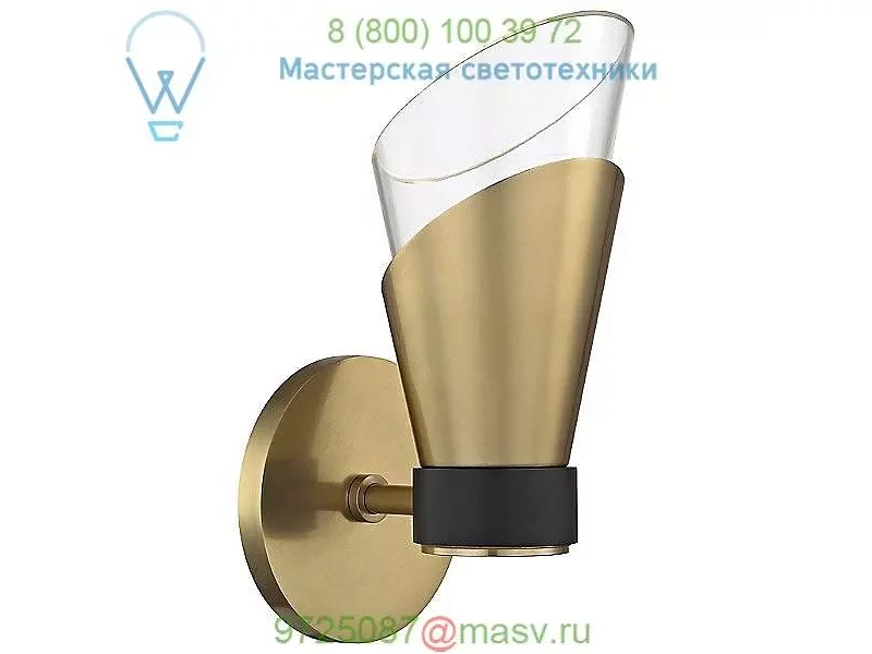 Mitzi - Hudson Valley Lighting H130101-AGB/BK Angie Wall Sconce, настенный светильник