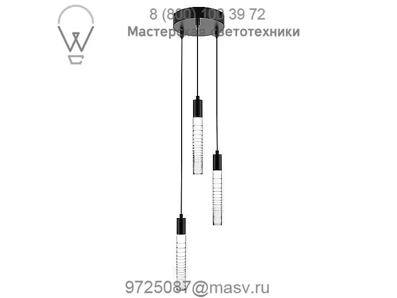 SER-07P-BL-GR Seraph Multi-Light Pendant Light Blackjack Lighting, светильник