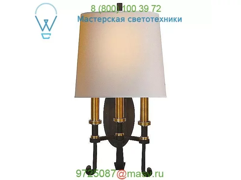 Calliope 3-Light Wall Sconce Visual Comfort TOB 2137BR/HAB-NP, настенный светильник