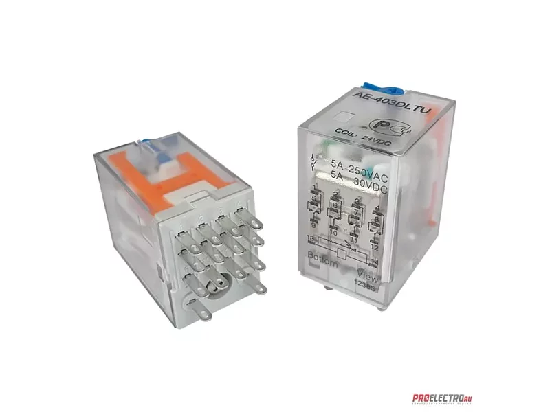 AE-403DLTU Реле промежуточное 5А, 4С, 24VDC, аналог R4-2014-23-1024-WTL Relpol