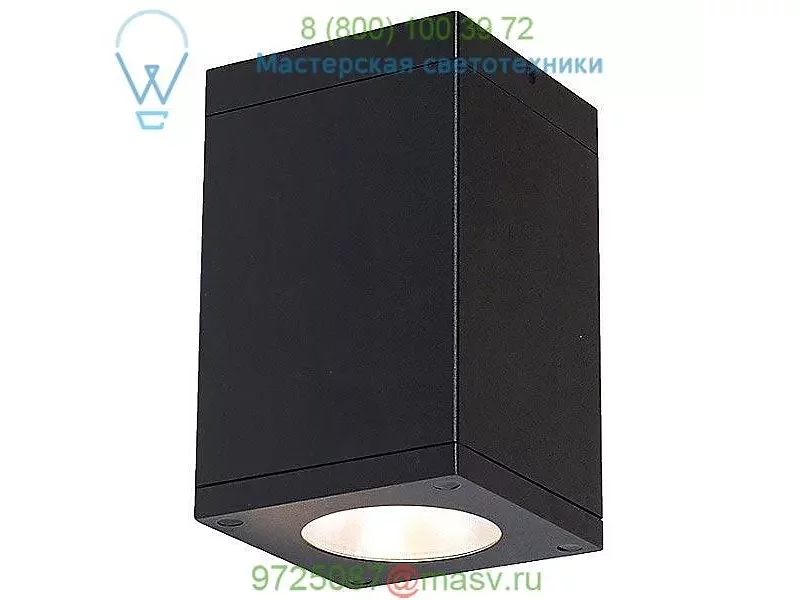 WAC Lighting DC-CD05-F827-BK Cube Architectural Flush Mount Ceiling Light, уличный потолочный св