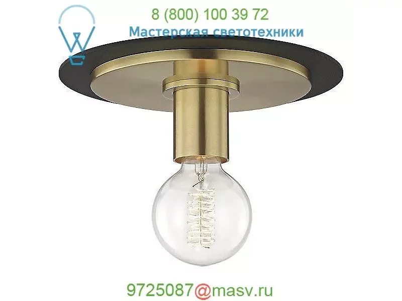Milo Flush Mount Ceiling Light Mitzi - Hudson Valley Lighting H137501S-AGB/BK, светильник