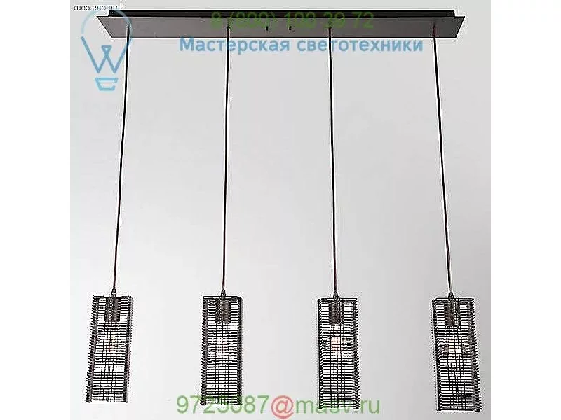 Downtown Mesh Linear Suspension Light PLB0020-04-FB-F-C01-E2 Hammerton Studio, светильник