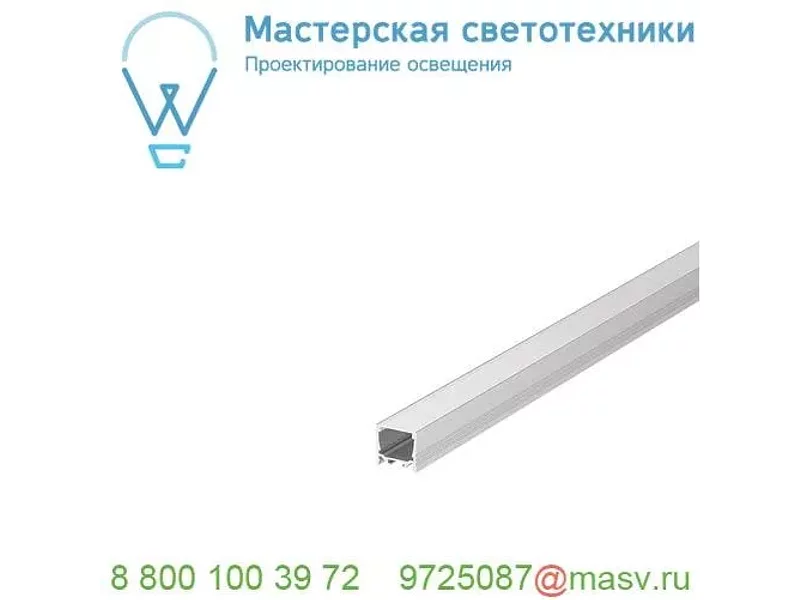 1000511 SLV GRAZIA 20, профиль накладной стандарт с желобками, 2 м, без экрана, алюминий