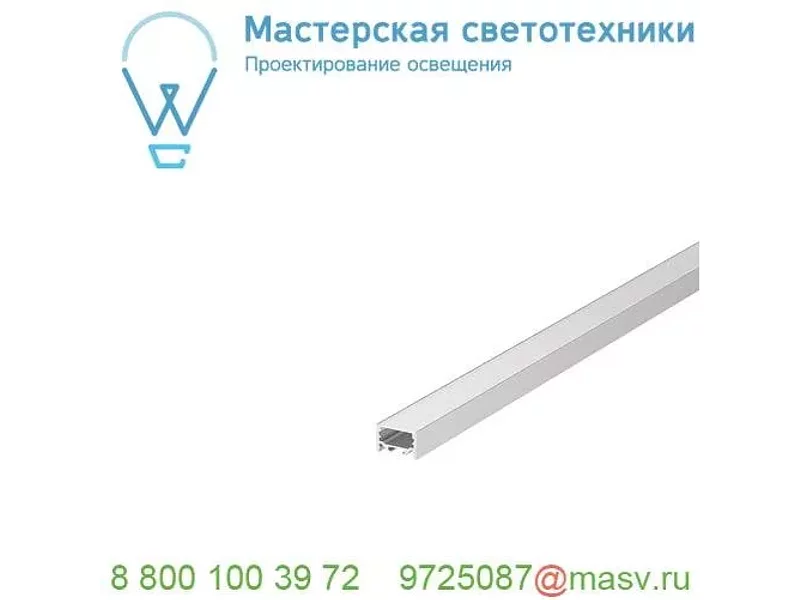 1000526 SLV GRAZIA 20, профиль накладной плоский гладкий, 1 м, без экрана, алюминий