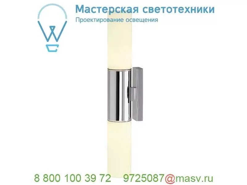 151553 SLV DEVIN LED DOUBLE светильник настенный IP44 16Вт c LED 3000К, 890лм, хром/ стекло бело