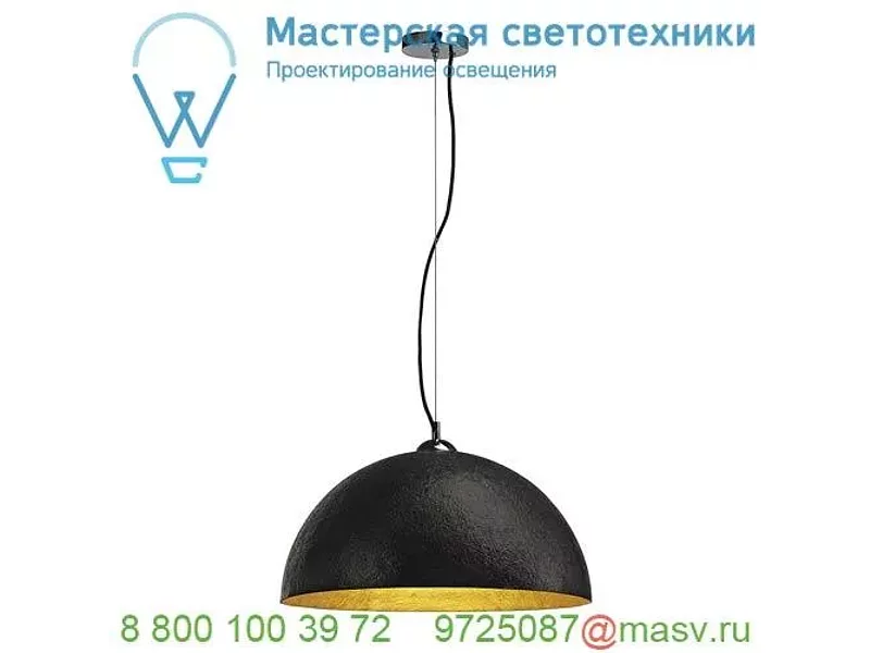 155530 SLV FORCHINI 50 PD светильник подвесной для лампы E27 40Вт макс., черный/ хром/ золото