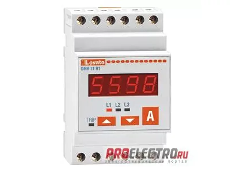DMK71R1 Цифровой трехфазный амперметр, релейн. выход, LED, Lovato Electric