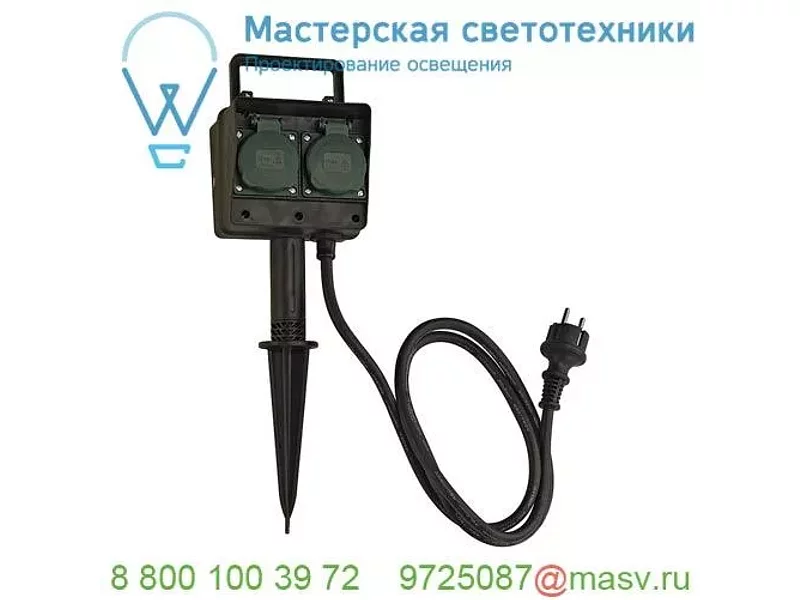 227001 SLV Удлинитель садовый на 4 розетки, IP44, кабель 1,4 метра, DE/RU