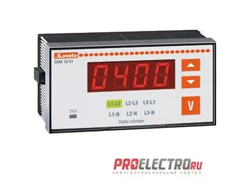 DMK10R1 Цифровой трехфазный вольтметр, 15-660VAC, LED, Lovato Electric