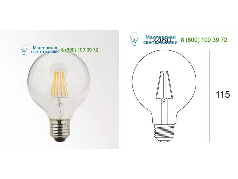 Delta Light LED FILAMENT GL80 E27 8W 2700K 3091090227